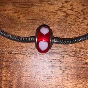Pandora Heart Charm, Murano Glass